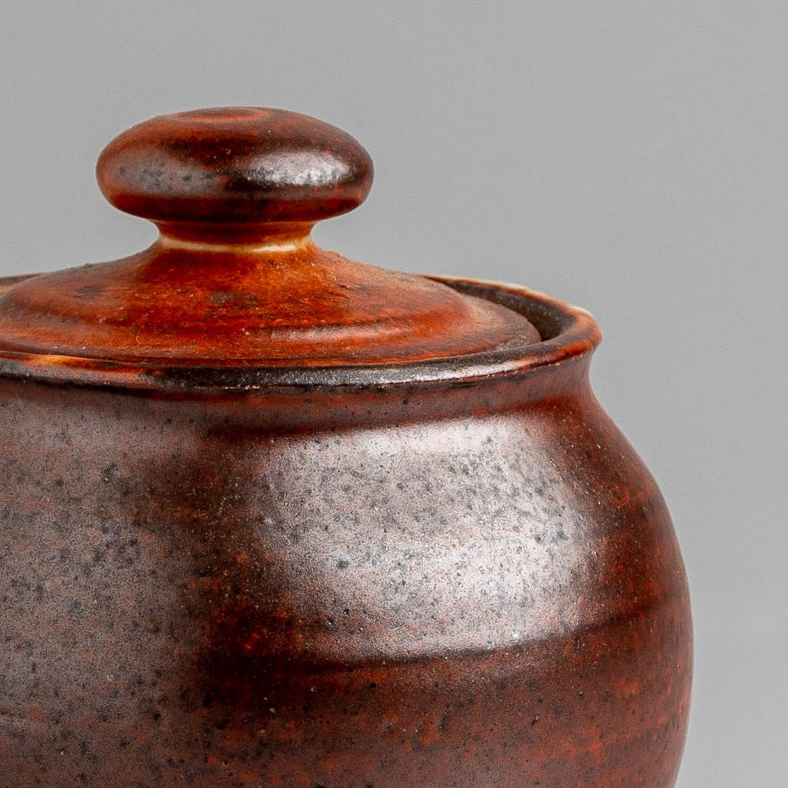 Fired Earth Lidded Jar