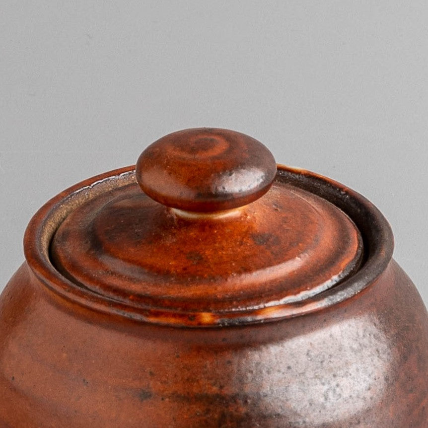 Fired Earth Lidded Jar