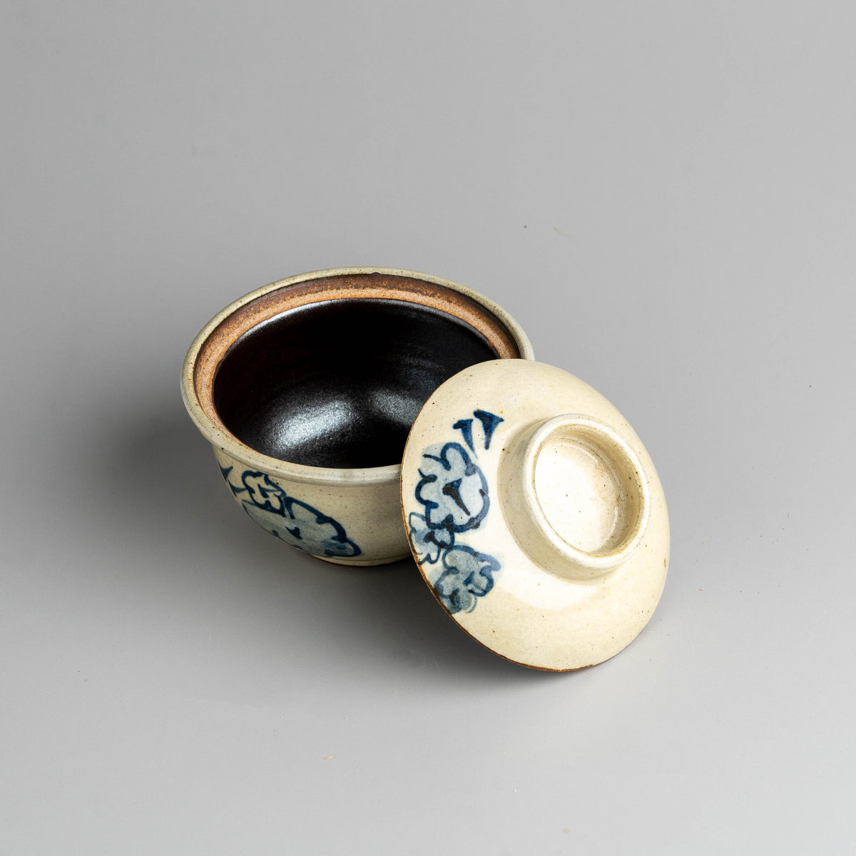 Indigo Bloom Lidded Jar