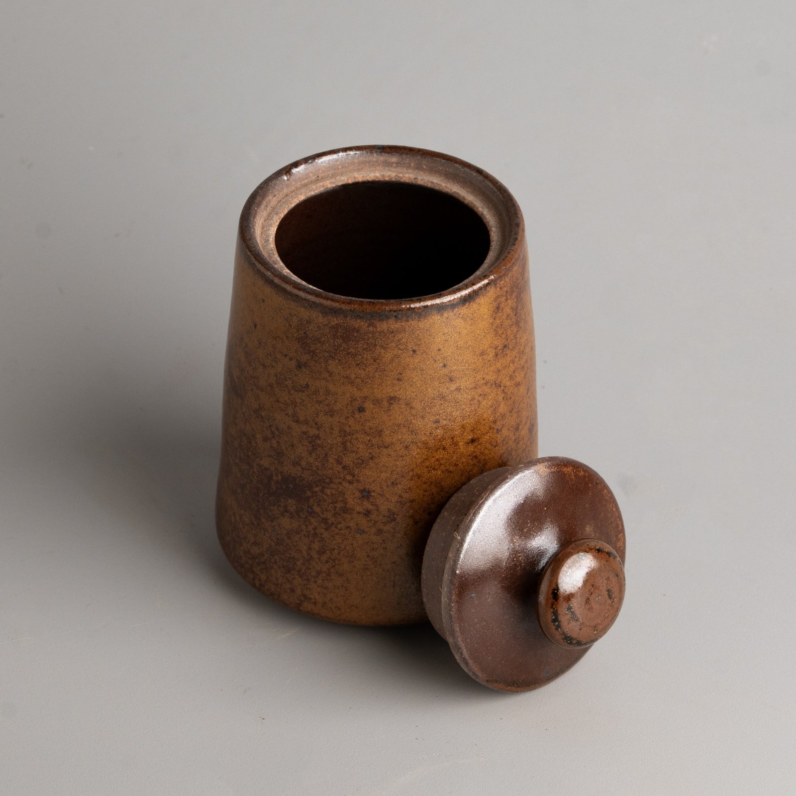 Amber Lidded Container