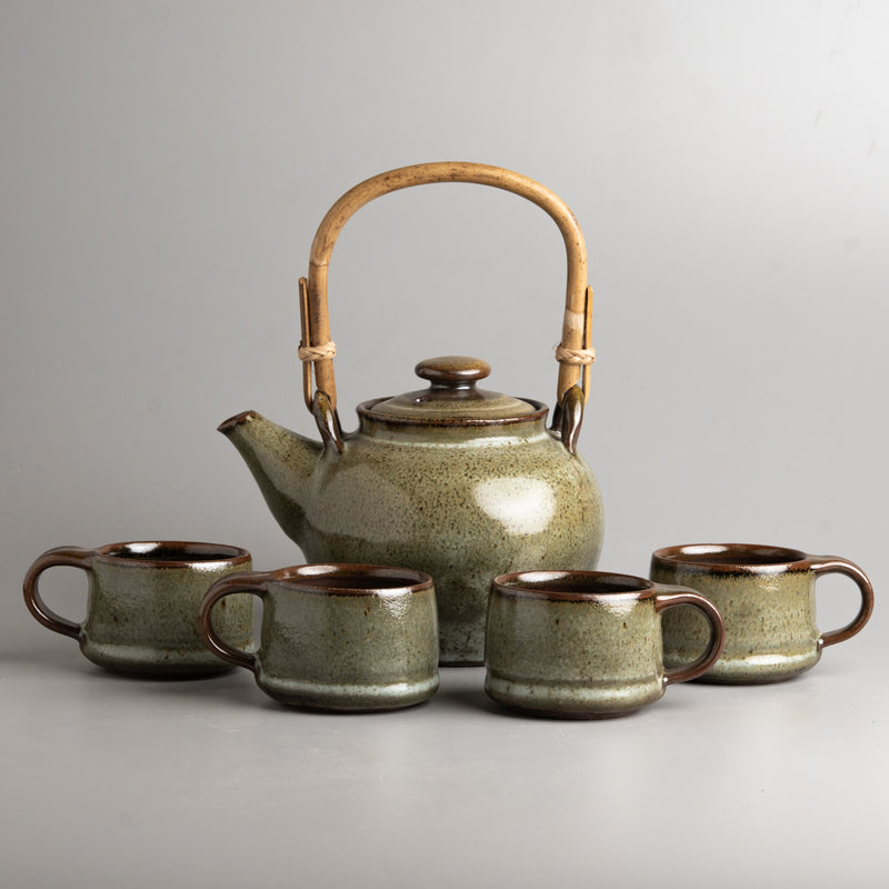 Cane Celadon Tea Set