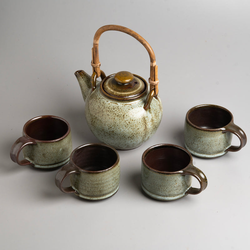 Cane Celadon Tea Set