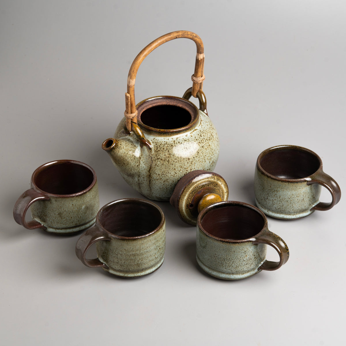 Cane Celadon Tea Set