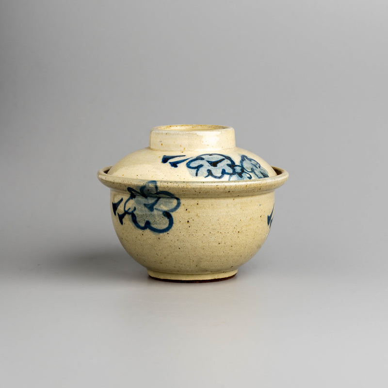 Indigo Bloom Lidded Jar