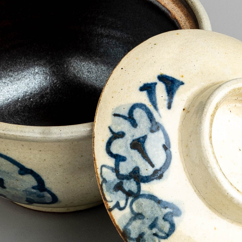 Indigo Bloom Lidded Jar