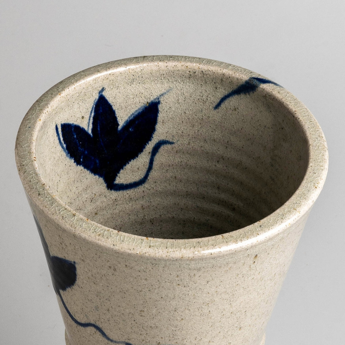 Indigo Bloom Vase (White)